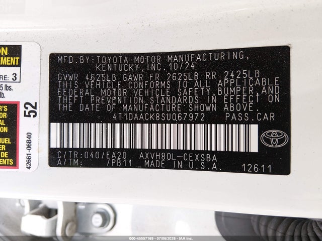 Toyota CAMRY SE 2025 4T1DAACK8SU067972 Image 9