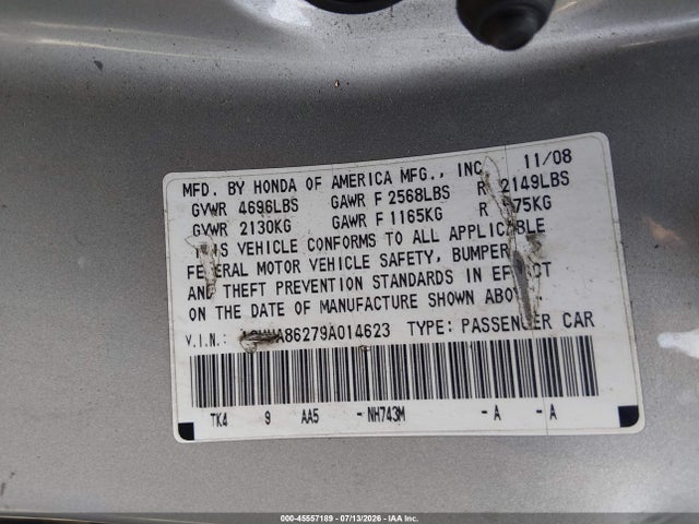 Продаж на аукціоні авто 2009 Acura Tl 3.5, vin: 19UUA86279A014623, номер лоту: 45557189
