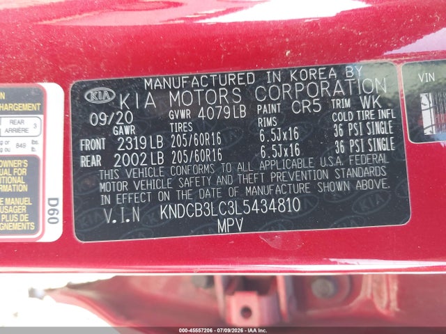 KNDCB3LC3L5434810 KIA NIRO LX