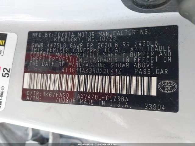 Toyota CAMRY SE 2024 4T1G11AK3RU210417 Image 9