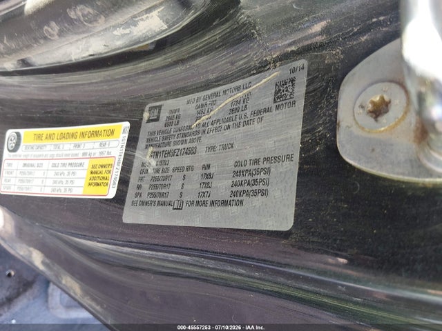 Aukcja sprzedaży 2015 Gmc Sierra 1500, vin: 1GTN1TEH8FZ174583, numer aukcji: 45557253