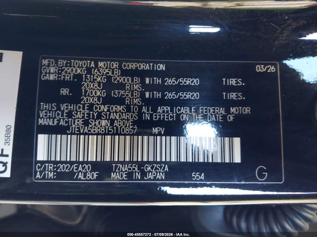 JTEVA5BR8T5110857 Toyota 4runner Trd Sport Premium