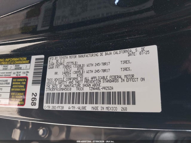 3TMKB5FN1SM045810 Toyota Tacoma Sr5