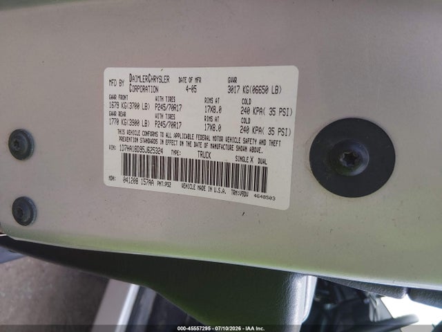 Продаж на аукціоні авто 2005 Dodge Ram 1500 Slt/laramie, vin: 1D7HA18D95J625324, номер лоту: 45557295