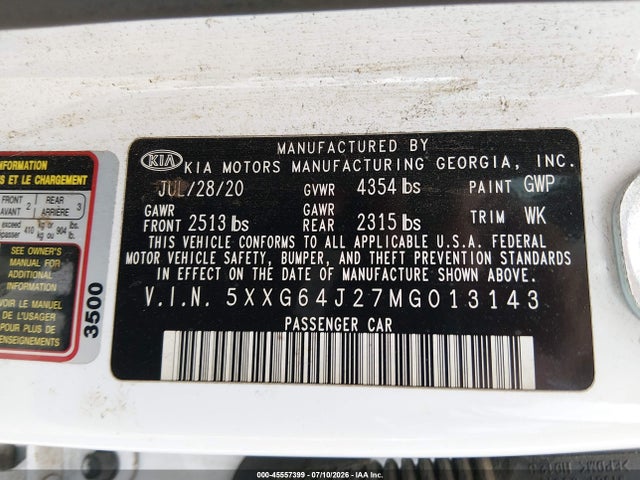 KIA K5 Gt-line 2021 5XXG64J27MG013143 Image 9