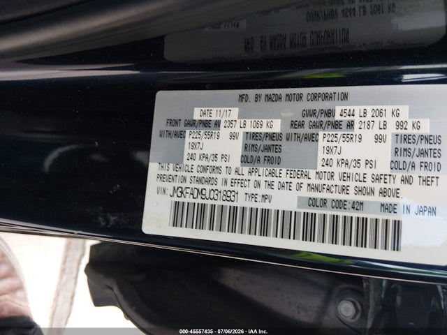 JM3KFADM9J0318931 Mazda Cx-5 Grand Touring