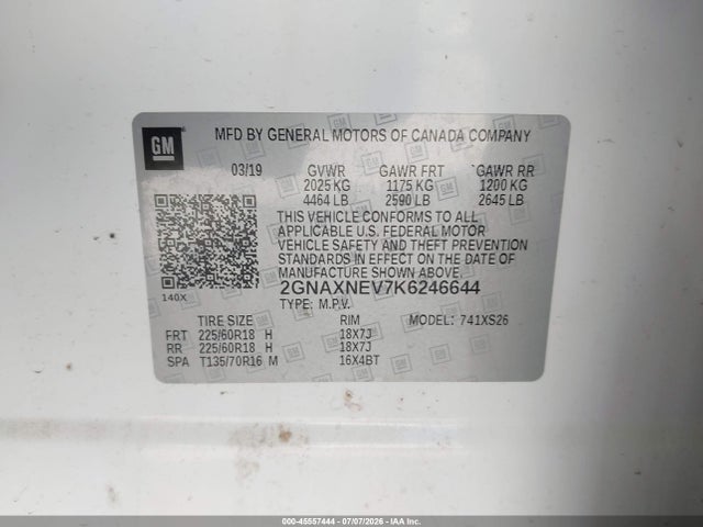 Chevrolet Equinox Premier 2019 2GNAXNEV7K6246644 Image 9