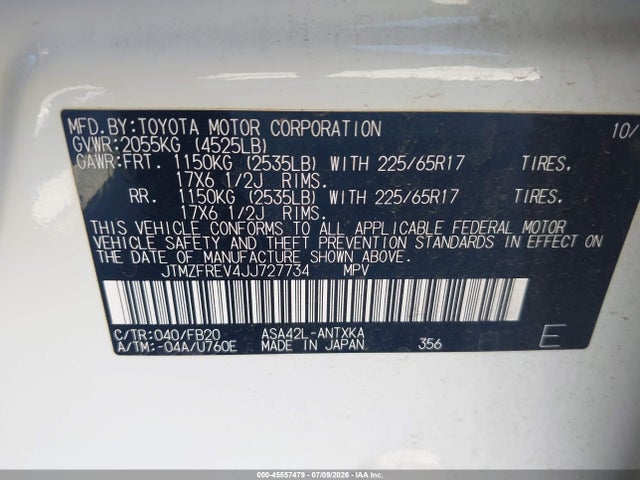 Toyota RAV4 LE 2018 JTMZFREV4JJ727734 Image 9
