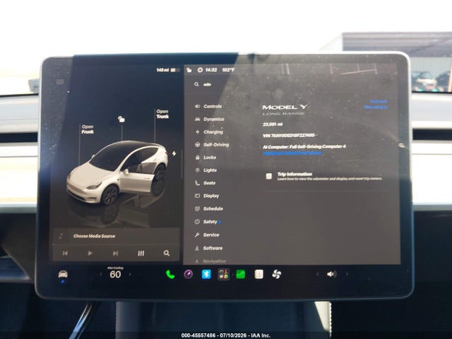 Aukcja sprzedaży 2025 Tesla Model Y Long Range Dual Motor Rear-wheel Drive, vin: 7SAYGDED1SF227495, numer aukcji: 45557486