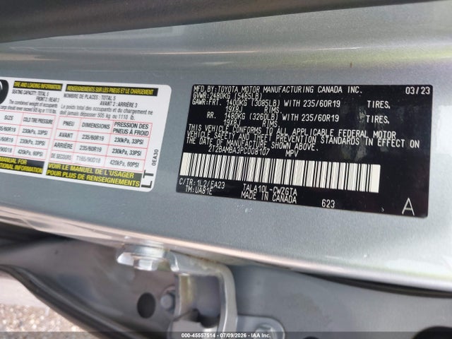 Aukcja sprzedaży 2023 Lexus Rx 350, vin: 2T2BAMBA3PC008107, numer aukcji: 45557514