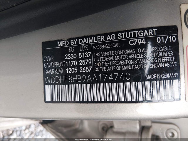 Продажа на аукционе авто 2010 Mercedes-benz E 350 4matic, vin: WDDHF8HB9AA174740, номер лота: 45557557