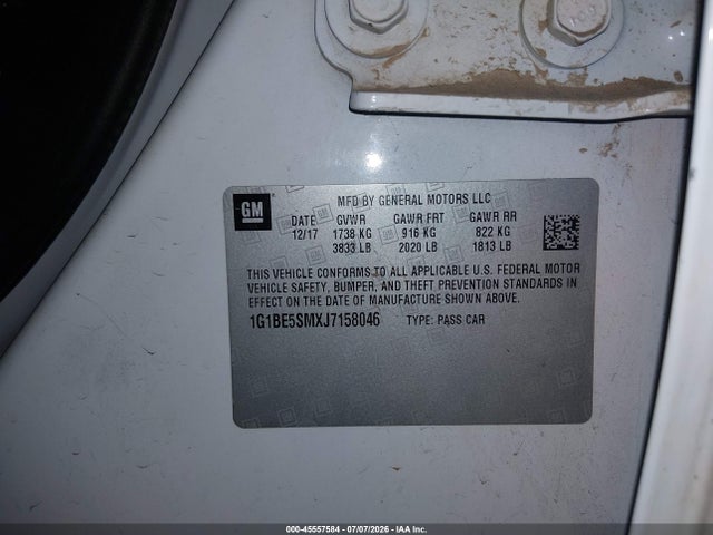 Chevrolet Cruze Lt Auto 2018 1G1BE5SMXJ7158046 Image 9
