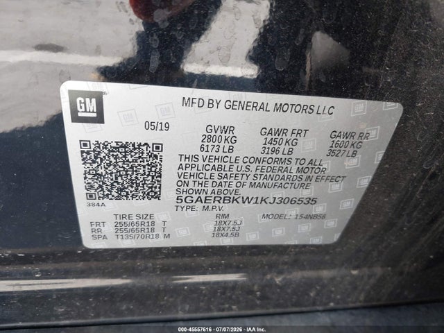 Продажа на аукционе авто 2019 Buick Enclave Fwd Essence, vin: 5GAERBKW1KJ306535, номер лота: 45557616