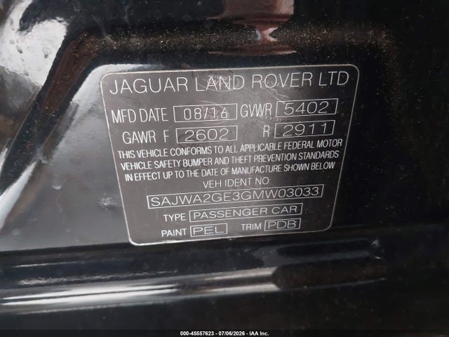 SAJWA2GE3GMW03033 Jaguar Xj Xjl Supercharged