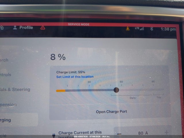 45557638 :رقم المزاد ، 5YJSA1CN8DFP28983 vin ، 2013 Tesla Model S مزاد بيع