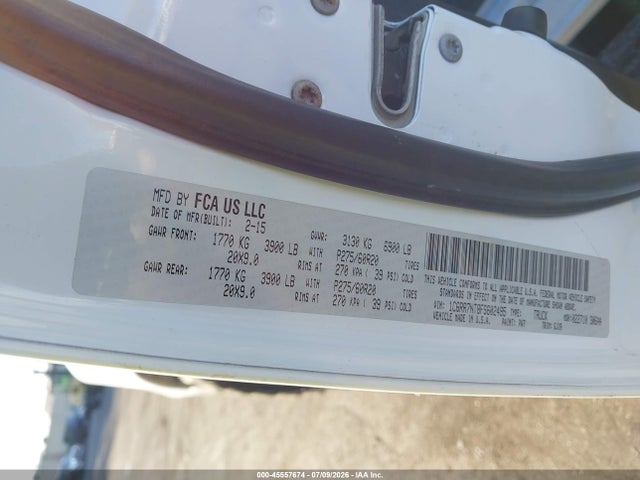 RAM 1500 Laramie 2015 1C6RR7NT8FS602495 Image 9
