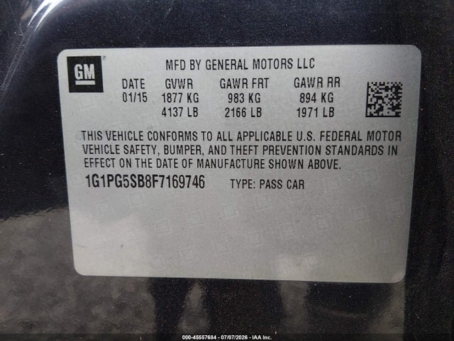 1G1PG5SB8F7169746 Chevrolet CRUZE LTZ
