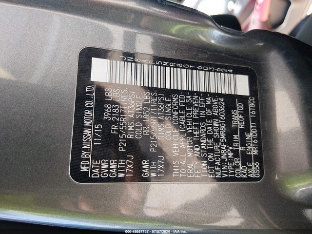 Nissan Juke Sv 2016 JN8AF5MR8GT603624 Image 9