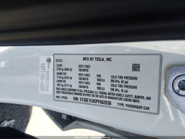 Tesla Model 3 Rear-wheel Drive 2023 5YJ3E1EA5PF662836 Image 9