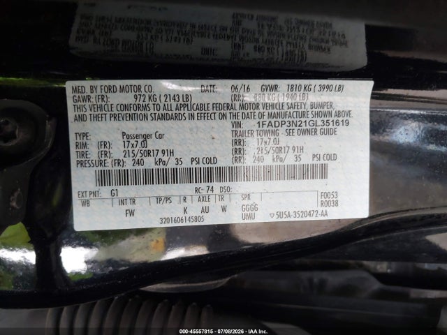 Ford Focus Titanium 2016 1FADP3N21GL351619 Image 9