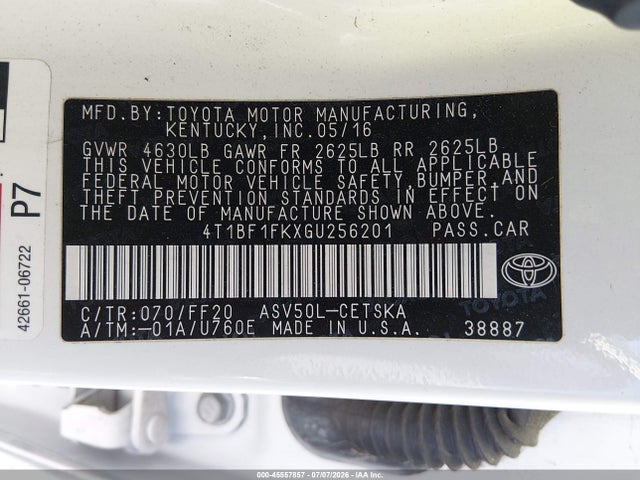 Toyota CAMRY SE 2016 4T1BF1FKXGU256201 Image 9