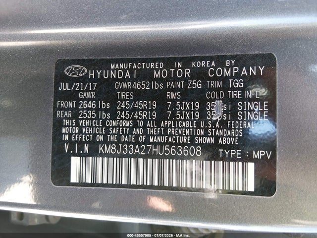 Hyundai Tucson Value 2017 KM8J33A27HU563608 Image 9