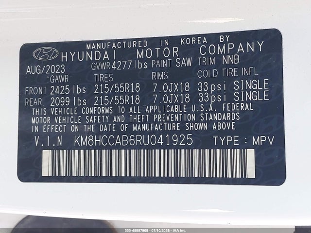 KM8HCCAB6RU041925 Hyundai Kona Sel