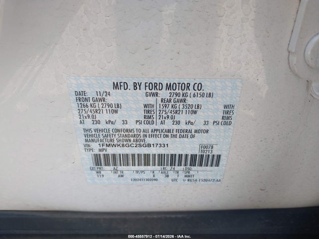 Ford Explorer St 2025 1FMWK8GC2SGB17331 Image 9