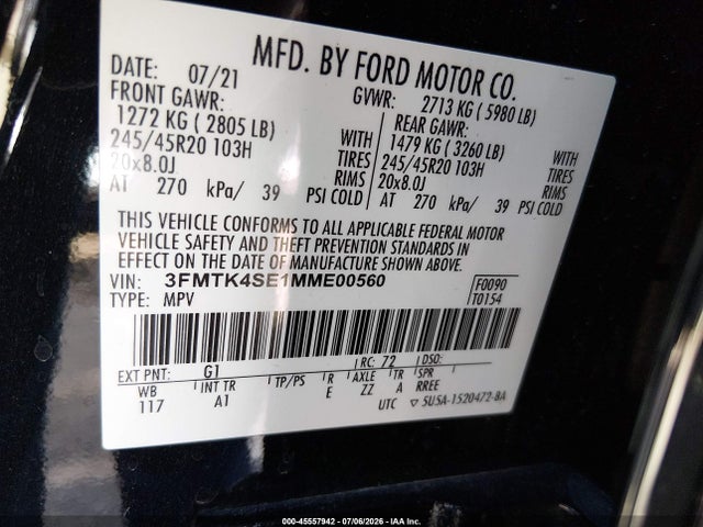 Ford Mustang Mach-e Gt 2021 3FMTK4SE1MME00560 Image 9