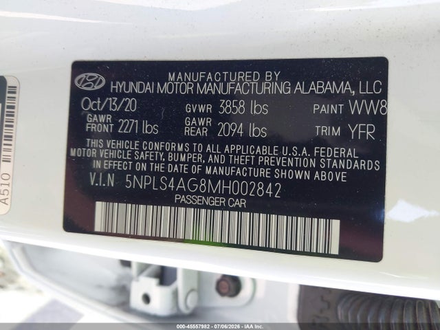 Hyundai ELANTRA SEL 2021 5NPLS4AG8MH002842 Image 9