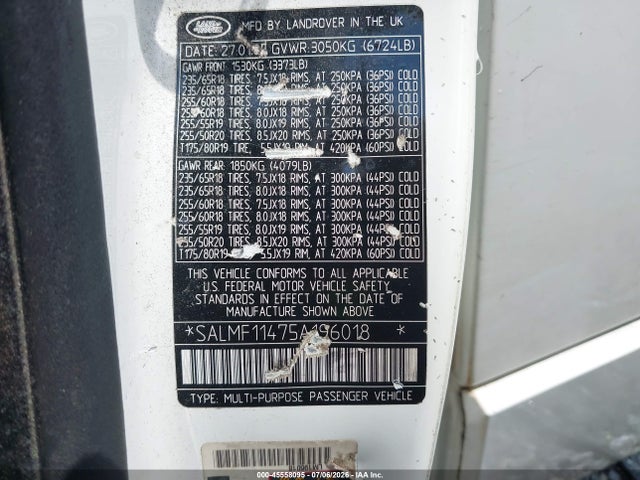 2005 Land Rover Range Rover Hse მანქანა იყიდება აუქციონზე, vin: SALMF11475A196018, აუქციონის ნომერი: 45558095