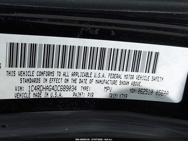 Aukcja sprzedaży 2013 Dodge Durango Sxt, vin: 1C4RDHAG4DC689034, numer aukcji: 45558128
