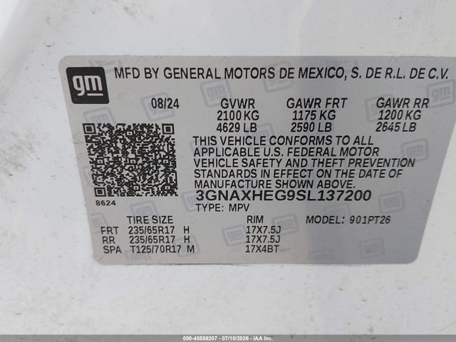 3GNAXHEG9SL137200 Chevrolet Equinox Fwd Lt