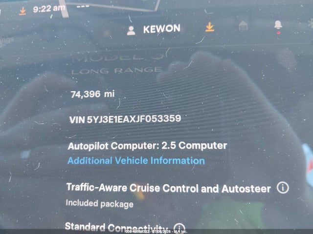 Tesla Model 3 Long Range/mid Range 2018 5YJ3E1EAXJF053359 Image 13