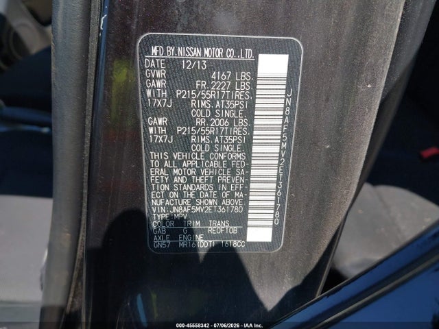 Продажа на аукционе авто 2014 Nissan Juke S, vin: JN8AF5MV2ET361780, номер лота: 45558342