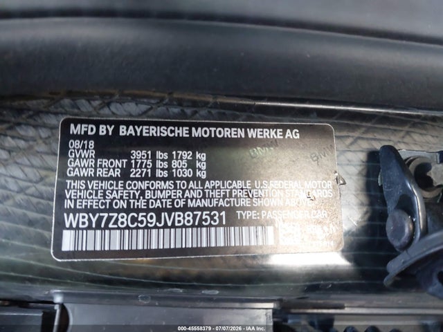 Продажа на аукционе авто 2018 Bmw I3s 94ah W/range Extender, vin: WBY7Z8C59JVB87531, номер лота: 45558379