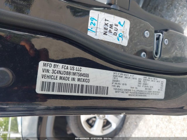 2021 Jeep Compass Latitude 4x4 მანქანა იყიდება აუქციონზე, vin: 3C4NJDBB1MT584555, აუქციონის ნომერი: 45558438
