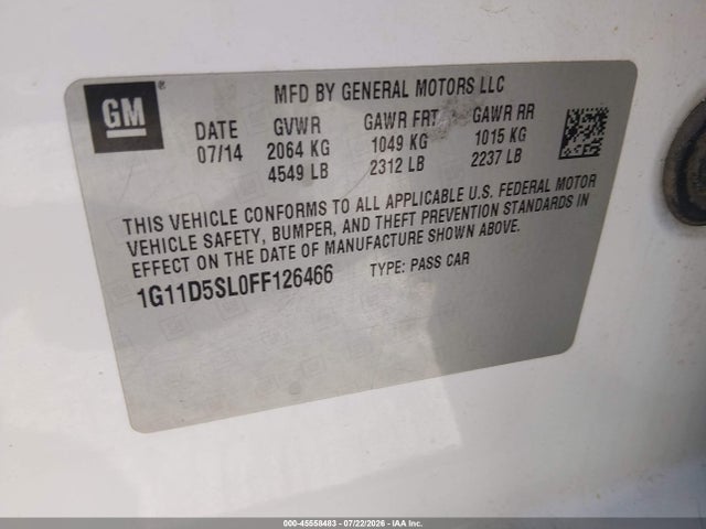 Chevrolet MALIBU 2LT 2015 1G11D5SL0FF126466 Image 9