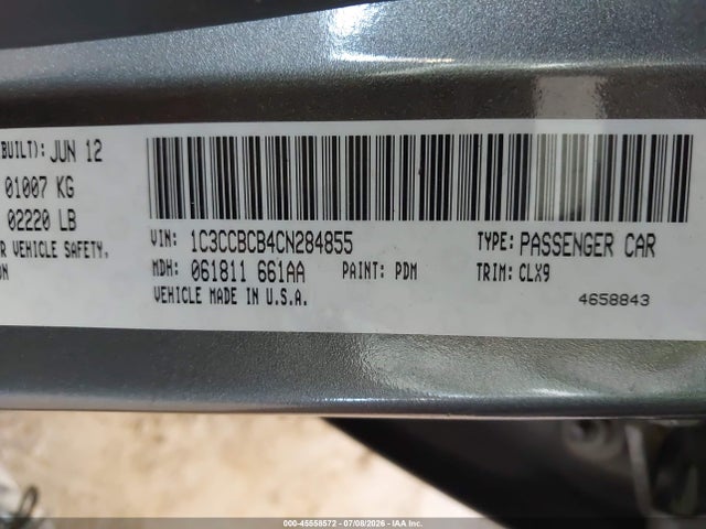Aukcja sprzedaży 2012 Chrysler 200 Limited, vin: 1C3CCBCB4CN284855, numer aukcji: 45558572