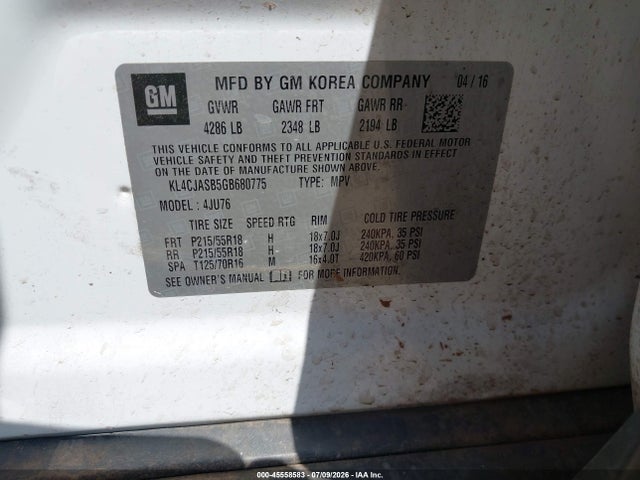 Buick Encore 2016 KL4CJASB5GB680775 Image 9
