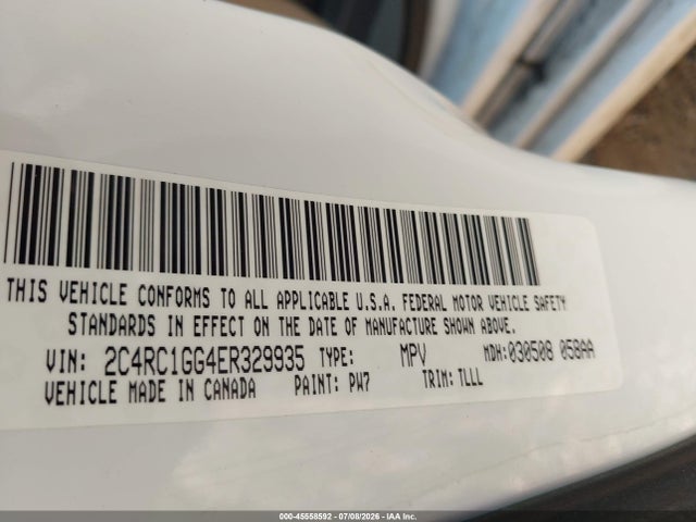 Aukcja sprzedaży 2014 Chrysler Town & Country Limited, vin: 2C4RC1GG4ER329935, numer aukcji: 45558592