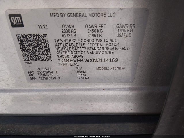 Chevrolet Traverse Awd Ls 2022 1GNEVFKWXNJ114169 Image 9