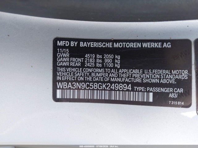 Aukcja sprzedaży 2016 Bmw 428i Xdrive, vin: WBA3N9C58GK249894, numer aukcji: 45558850