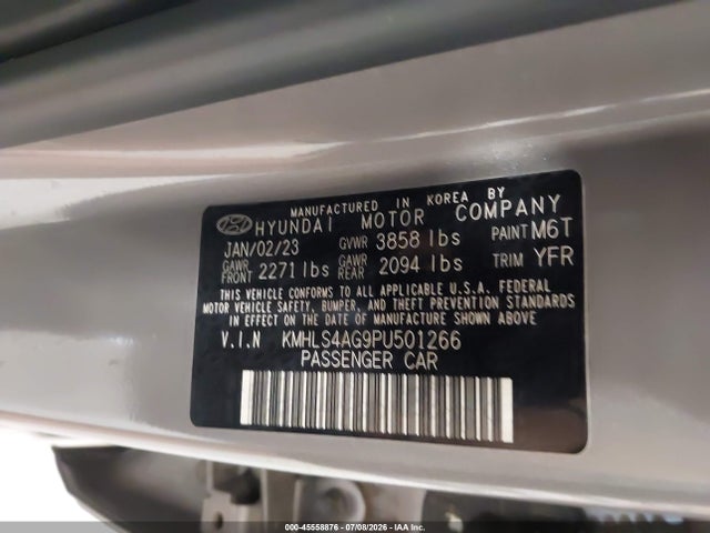 Продаж на аукціоні авто 2023 Hyundai Elantra Sel, vin: KMHLS4AG9PU501266, номер лоту: 45558876