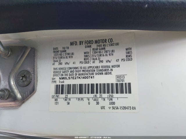 NM0LS7E27K1400741 Ford Transit Connect Xl