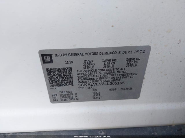 Продаж на аукціоні авто 2020 Gmc Terrain Awd Slt, vin: 3GKALVEV2LL205165, номер лоту: 45559087
