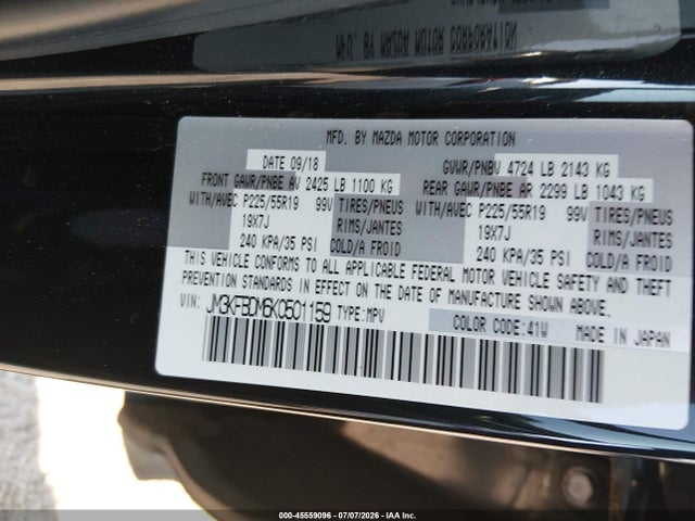 Aukcja sprzedaży 2019 Mazda Cx-5 Grand Touring, vin: JM3KFBDM6K0501159, numer aukcji: 45559096