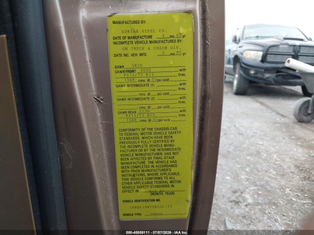 Auction sale of the 1995 Chevrolet Astro, vin: 1GBDL19W7SB202173, lot number: 45559111