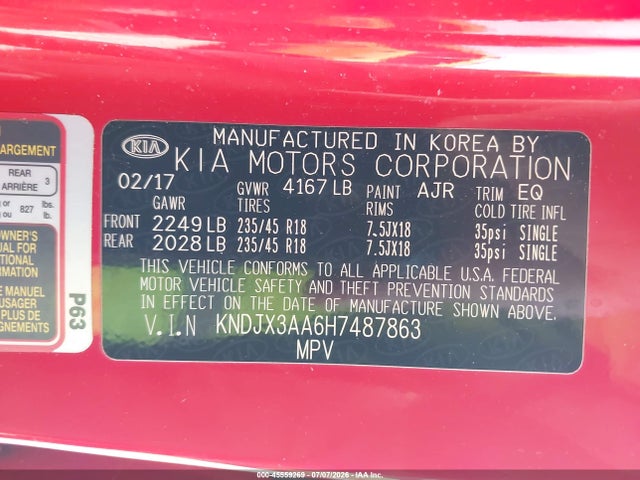 KIA Soul ! 2017 KNDJX3AA6H7487863 Image 9