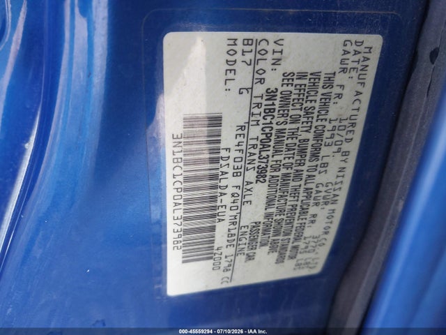 Aukcja sprzedaży 2010 Nissan Versa 1.8s, vin: 3N1BC1CP0AL373982, numer aukcji: 45559294